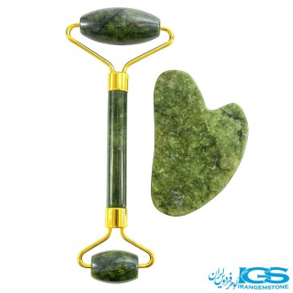 پک ماساژ صورت گواشا و جید رولر سنگ طبیعی یشم سبز | آرامش و جوانسازی پوست