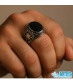 انگشتر نقره سنگ اونیکس عقیق سیاه