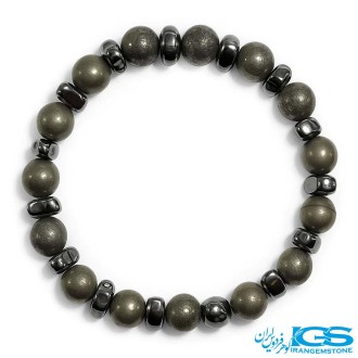 دستبند پیریت و سنگ حدید کشی