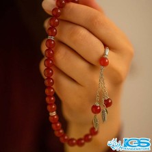 تسبیح سنگ کارنلین 33 تایی