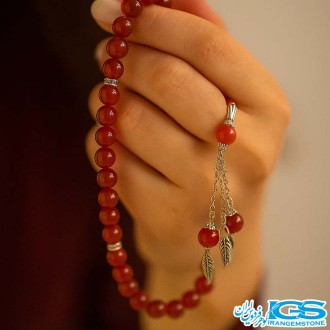 تسبیح سنگ کارنلین 33 تایی