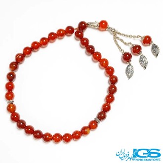 تسبیح سنگ کارنلین 33 تایی