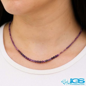 گردنبند سنگ آمیتیست تراش جواهری – نماد آرامش و محافظت