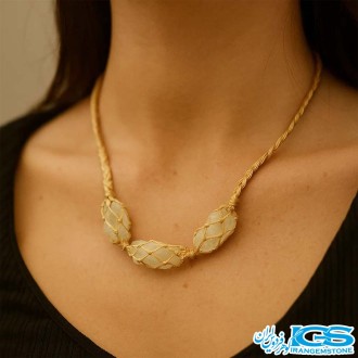 گردنبند سیترین مکرومه بافی