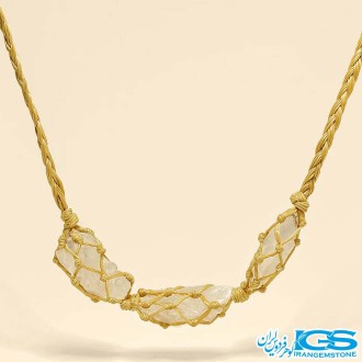 گردنبند سیترین مکرومه بافی