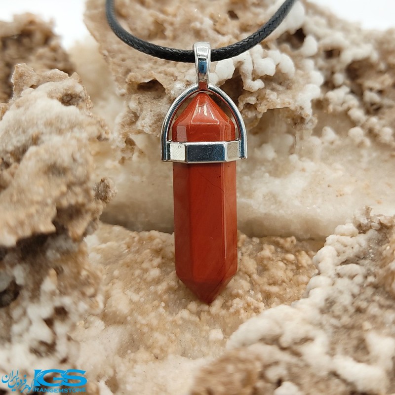منشور گردنبند سنگ جاسپر قرمز Jasper
