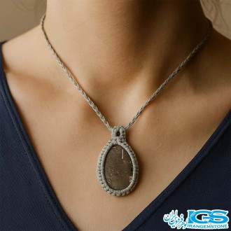 گردنبند جاسپر بافت مکرومه