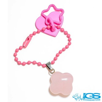 جاسویچی آویز موبایل سنگ رزکوارتز