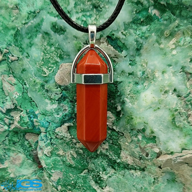 منشور گردنبند سنگ جاسپر قرمز Jasper