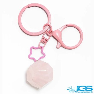 جاسویچی آویز کیف سنگ رزکوارتز