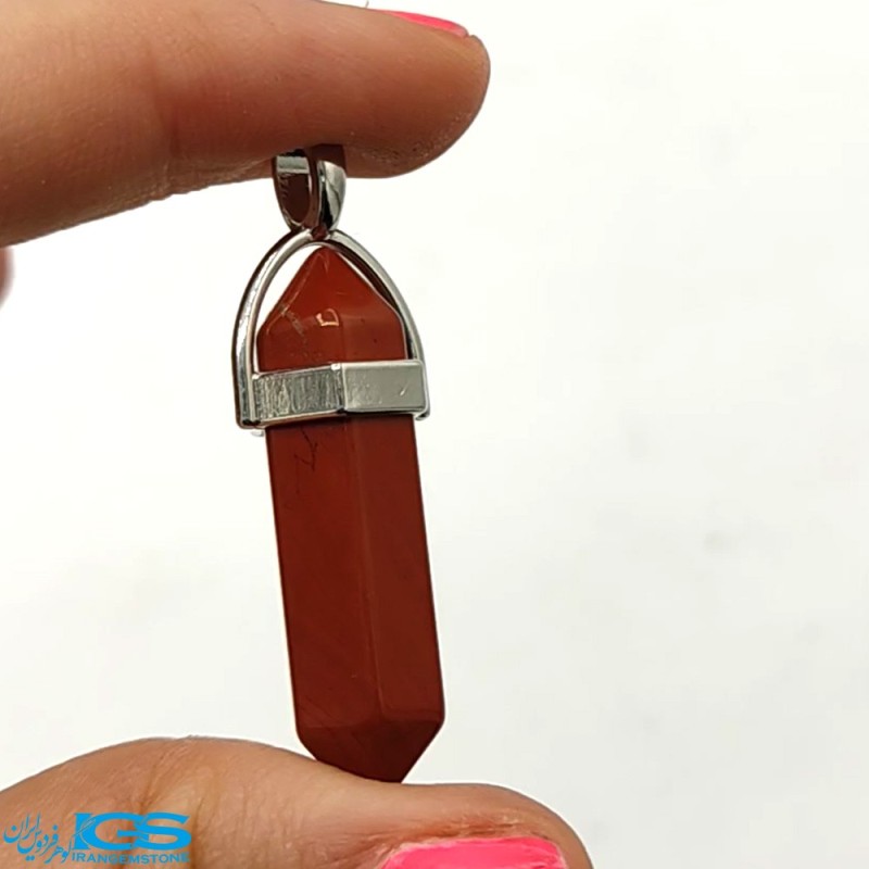 منشور گردنبند سنگ جاسپر قرمز Jasper