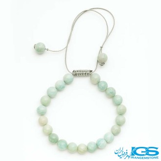 دستبند مکرومه بافی آمازونیت اصل | آرامش، خلاقیت و تعادل انرژی