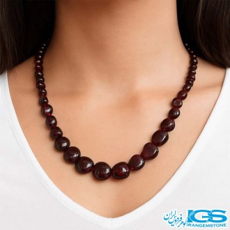 گردنبند گارنت سرخ لعل جواهری
