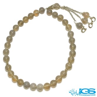 تسبیح سنگ مون استون  نارنجی 33 تایی - سنگ آرزوها