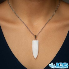 گردنبند سنگ کریستال کوارتز فشنگی بدون زنجیر