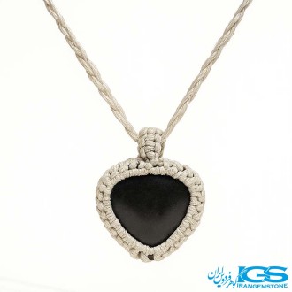 گردنبند سنگ اونیکس مکرومه بافی با خواص درمانی