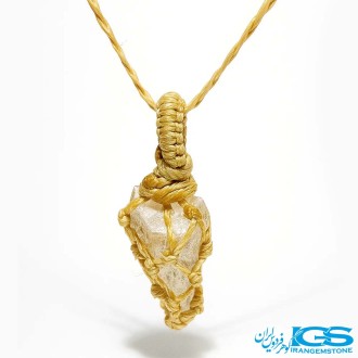 گردنبند سیترین راف مکرومه بافی