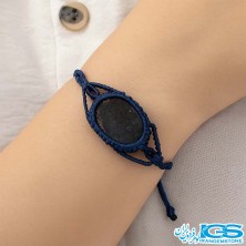 دستبند کوارتزدودی مکرومه بافی