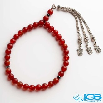 تسبیح سنگ کارنلین 33 تایی