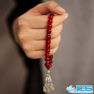 تسبیح سنگ کارنلین 33 تایی