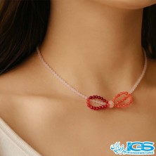 گردنبند تورمالین صورتی جواهری