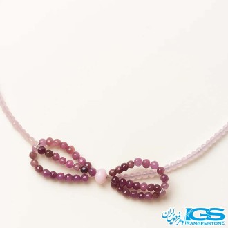گردنبند تورمالین صورتی جواهری