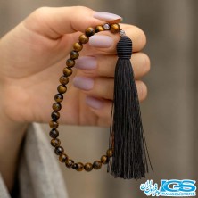 تسبیح 33 تایی سنگ چشم ببر اصل | زیبا، انرژی‌بخش و معنوی