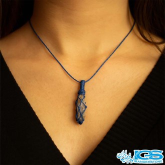 گردنبند تورمالین سیاه مکرومه بافی