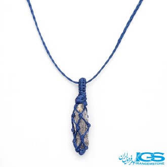 گردنبند تورمالین سیاه مکرومه بافی