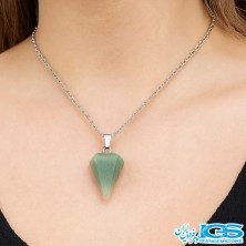 گردنبند منشور شاقول آونتورین سبز بدون زنجیر