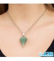 گردنبند منشور شاقول آونتورین سبز بدون زنجیر