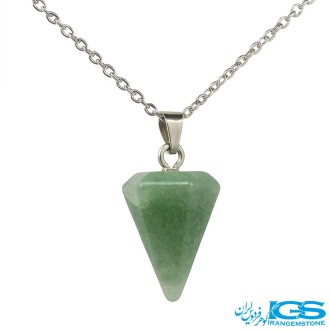 گردنبند منشور شاقول آونتورین سبز بدون زنجیر