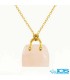 گردنبند رزکوارتز کیف با زنجیر استیل