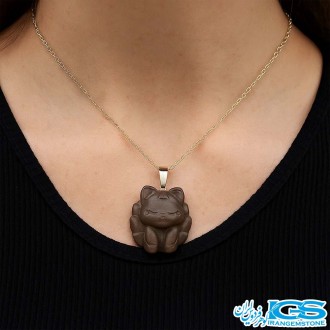 گردنبند چشم گربه سیاه بدون زنجیر