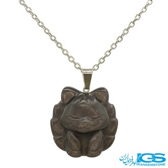 گردنبند چشم گربه سیاه بدون زنجیر
