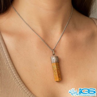 گردنبند سنگ اوناکیت مدل منشور بدون زنجیر