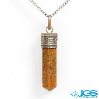 گردنبند سنگ اوناکیت مدل منشور بدون زنجیر