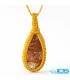 گردنبند سنگ روتایل طلایی مکرومه بافی | جذابیت و انرژی مثبت
