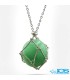 گردنبند سنگ آونتورین سبز با زنجیر استیل