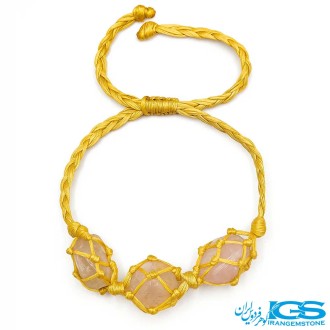 دستبند رزکوارتز مکرومه بافی