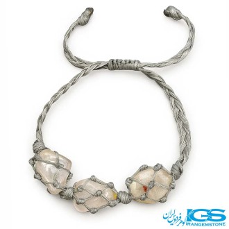 دستبند رزکوارتز مکرومه بافی