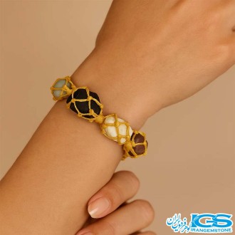 دستبند هفت چاکرا مکرومه بافی