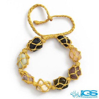 دستبند هفت چاکرا مکرومه بافی