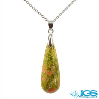 گردنبند سنگ اوناکیت اشک کاهش وزن (با زنجیر استیل)