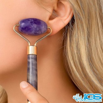پک ماساژ صورت آمیتیست | رولر و گواشا سنگ طبیعی آرامش‌بخش