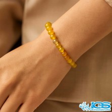 دستبند عقیق زرد مکرومه بافی