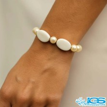 گردنبند سنگ مروارید و صدف تزیینی مکرومه بافی