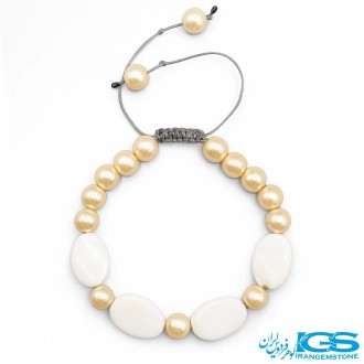 گردنبند سنگ مروارید و صدف تزیینی مکرومه بافی