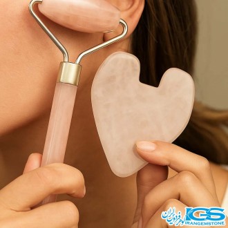 پک ماساژ گواشا وجید رولر سنگ رزکوارتز اصل | برای زیبایی و آرامش پوست