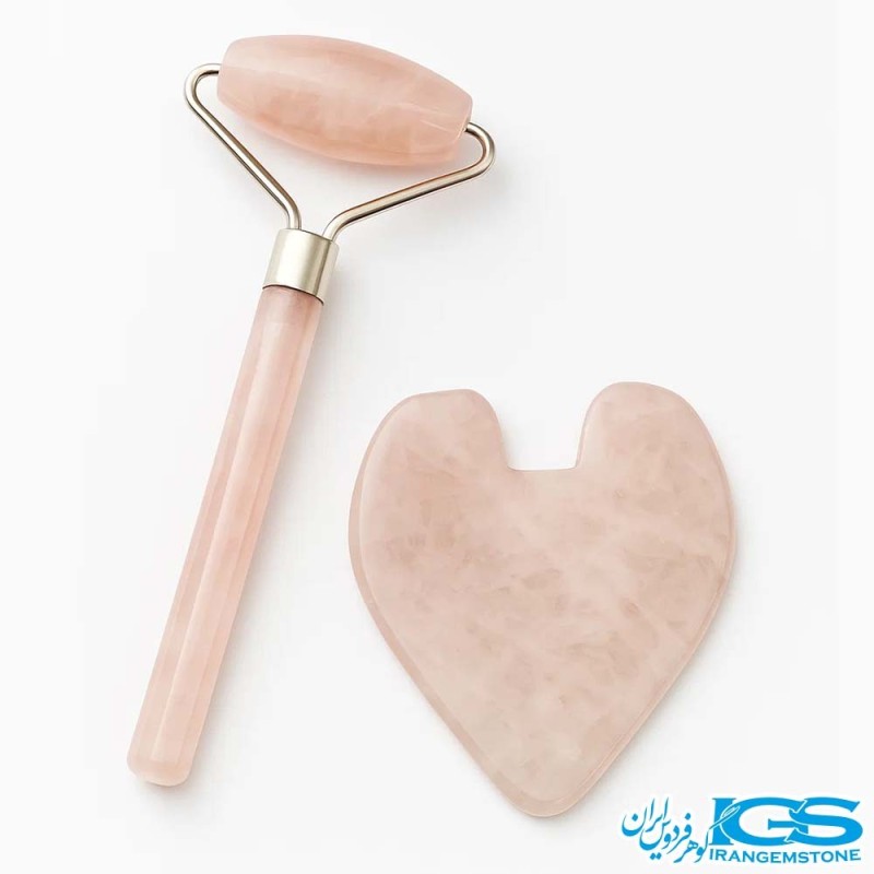 پک ماساژ گواشا وجید رولر سنگ رزکوارتز اصل | برای زیبایی و آرامش پوست